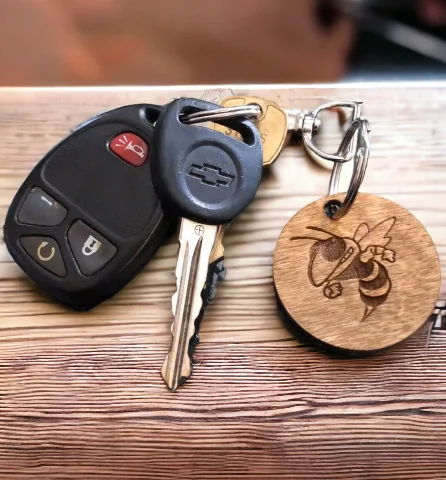 Bee Wood Keychain