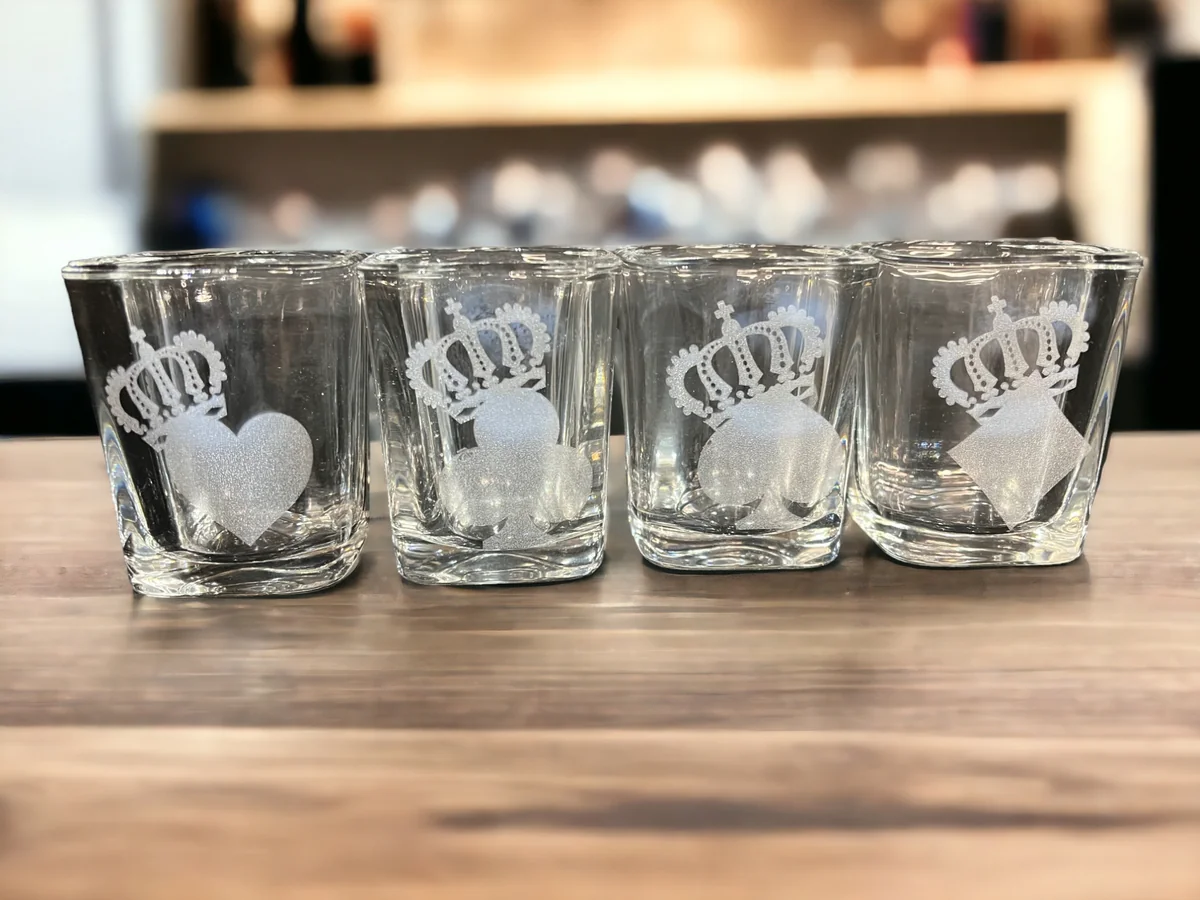 Card Engraved Shot Glass Set