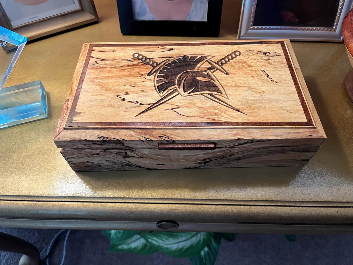 Eagle Engraved Wood Keepsake Box