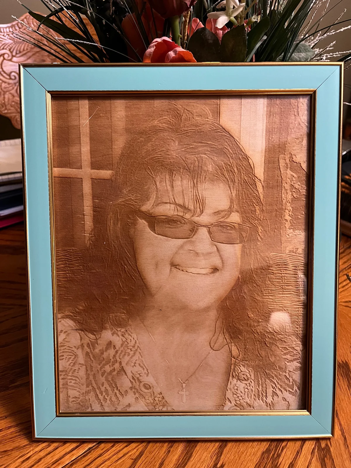 Engraved Photo Memorial Portrait Frame