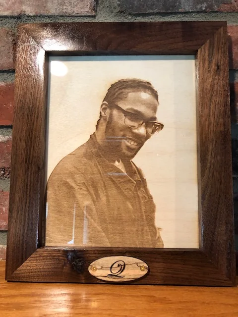 Engraved Photo Portrait Wood Frame