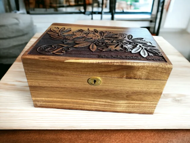 Floral Custom Wood Keepsake Box