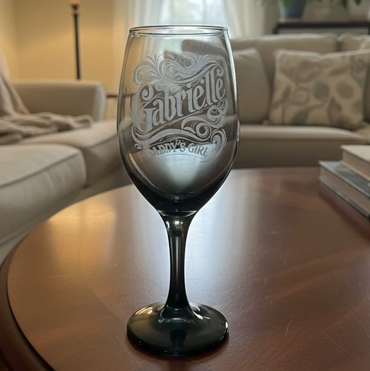 Girl Engraved Wine Glass