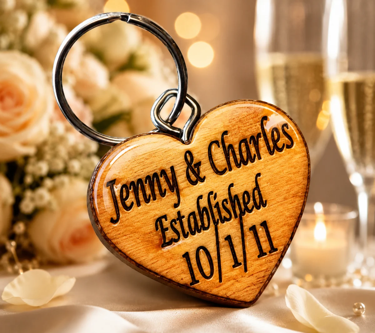 Heart Wedding Keychain
