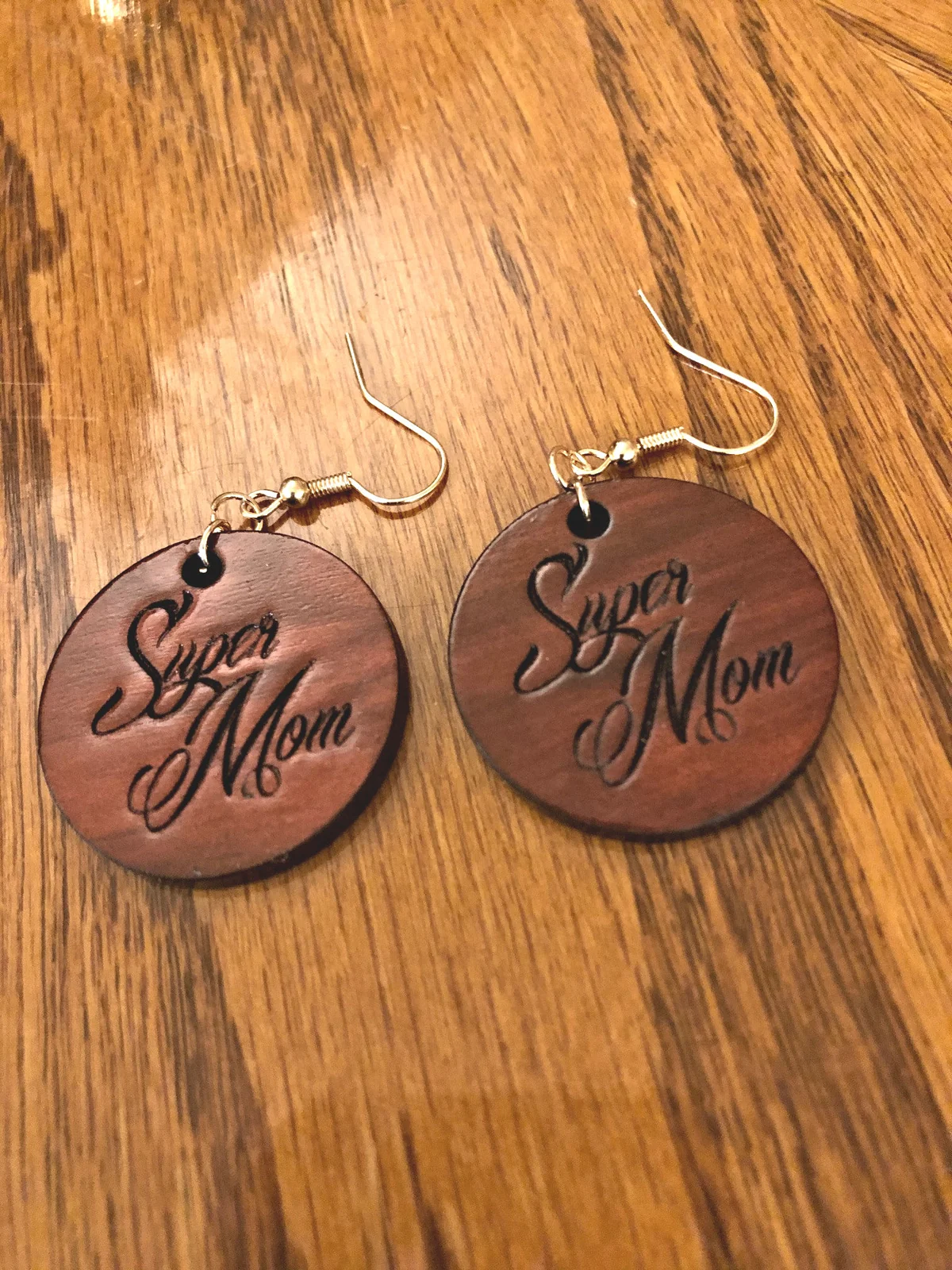 Super Mom Wood Earrings