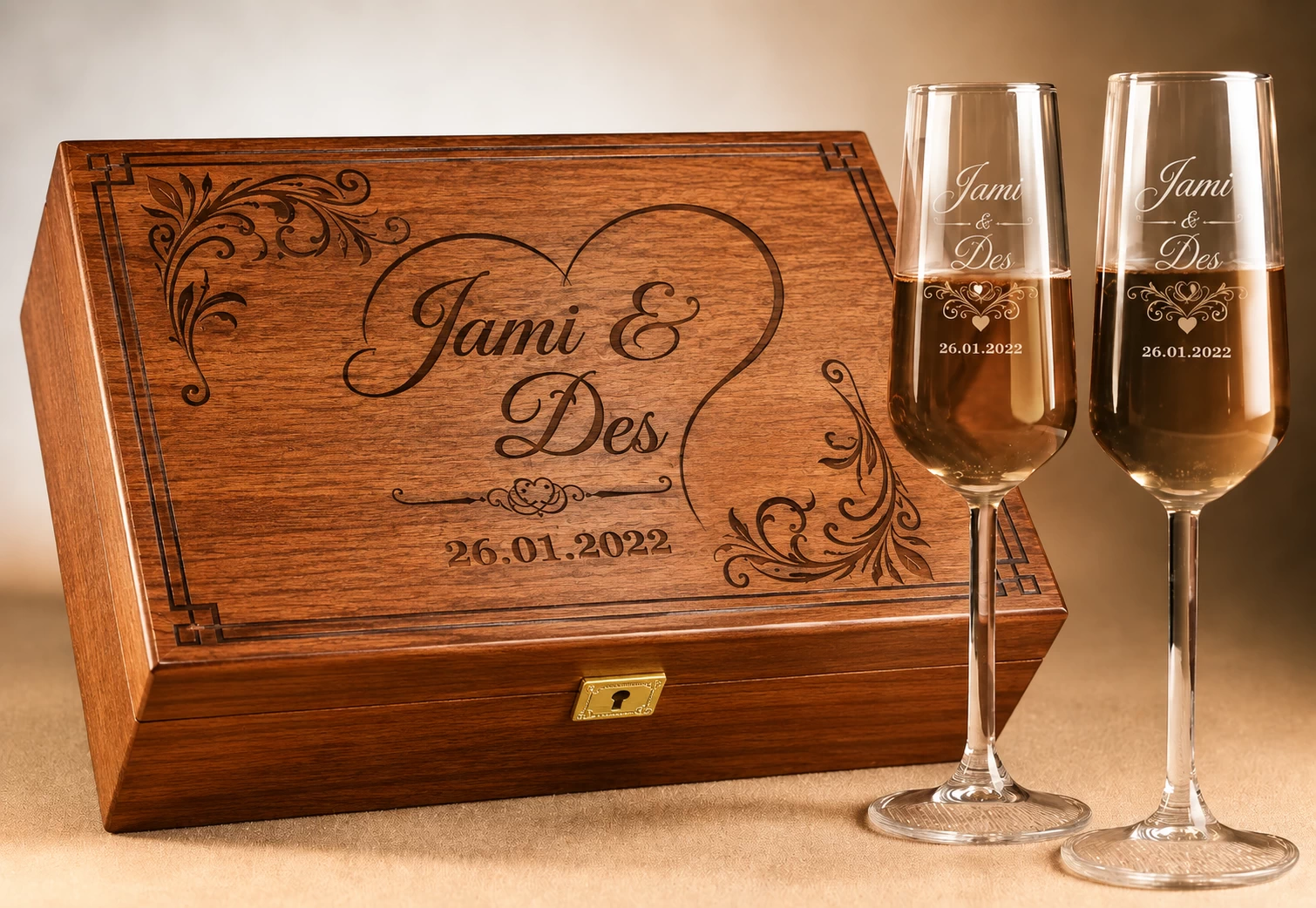 Anniversary Keepsake Box Flutes