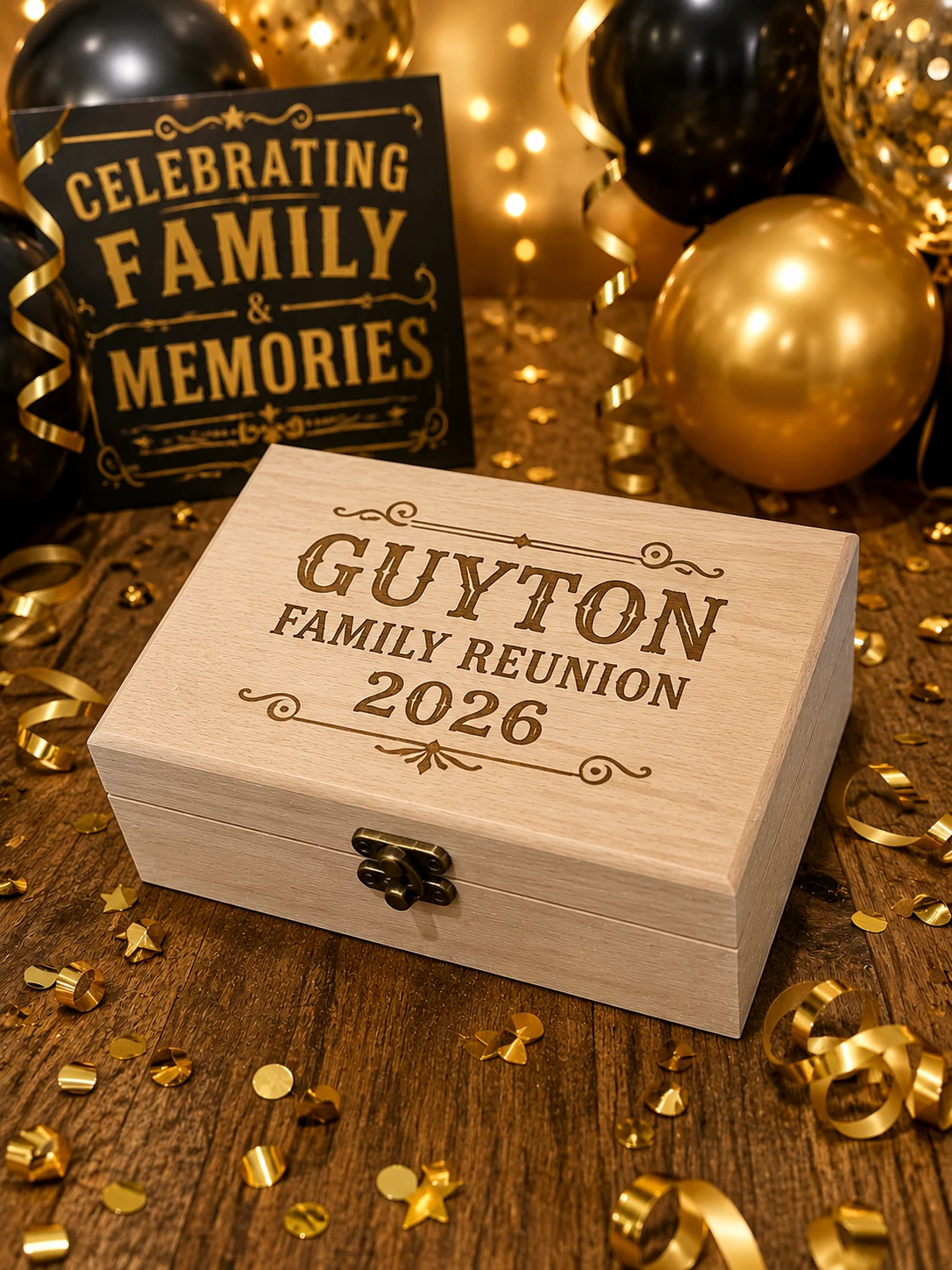 Engraved Reunion Box of Dominoes