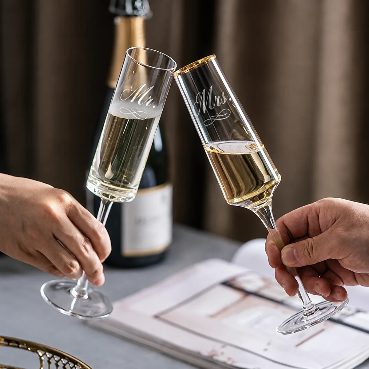 Personalized wedding toast glasses